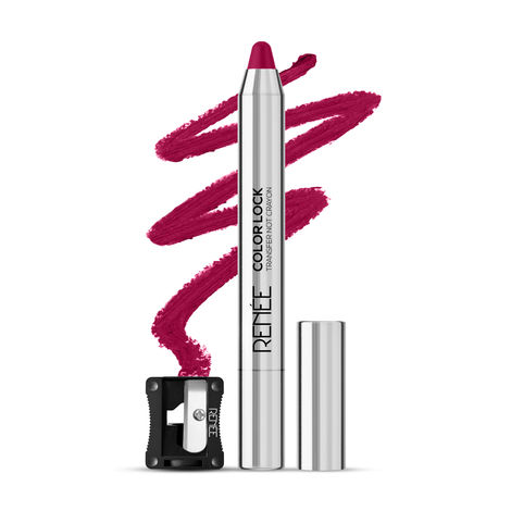Buy RENEE Colorlock Transfer Not Lip Crayon with Sharpener, Waterproof & Smudgeproof, Lightweight & Long lasting, Highly Pigmented, Ultra Matte Finish, Vitamin E, Ceramide & SPF 20, 04 Flare, 3 gm-Purplle