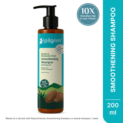 Buy Pilgrim Patua & Keratin Hair SMOOTHENING SHAMPOO for Dry & Frizzy hair | Sulphate & Paraben free shampoo for Women & Men | Shampoo for hair Smoothening & healthy scalp | 200 ml-Purplle