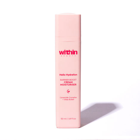 Buy Within Beauty Hello Hydration Barrier Restore Cream Moisturizer for Normal to Dry Skin | 72 Hours Moisturisation | Infused with Ceramides & Shea Butter | 50 ml-Purplle