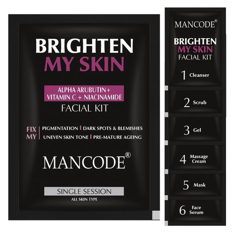 Buy Mancode Brighten My Skin Facial Kit for men, 58 gm-Purplle