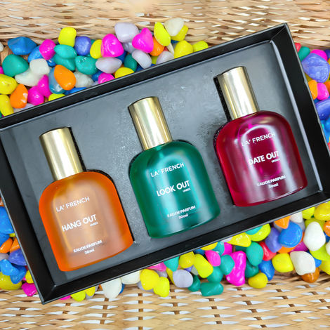 Buy La French Hang Out Look Out & Date Out Perfume Valentine Gift Set for Men & Women 90 ml-Purplle