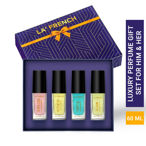Buy La French Elixir Explore Intense & Virtue Perfume Valentine Gift Set for Men & Women 60 ml-Purplle