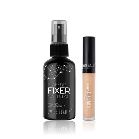 Buy Swiss Beauty Fixer + Concealor Kit ( Makeup Fixer4 (70 ml) + Liquid Concealor -Light Moyen (6 gm))-Purplle