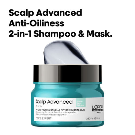 Buy L'Oreal Professionnel Scalp Advanced Anti-Oiliness 2-In-1 Deep Purifier Clay 250gms for Very Oily Scalp-Purplle