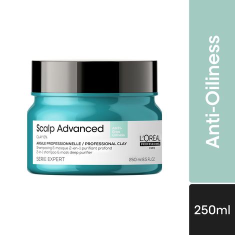 Buy L'Oreal Professionnel Scalp Advanced Anti-Oiliness 2-In-1 Deep Purifier Clay 250gms for Very Oily Scalp-Purplle