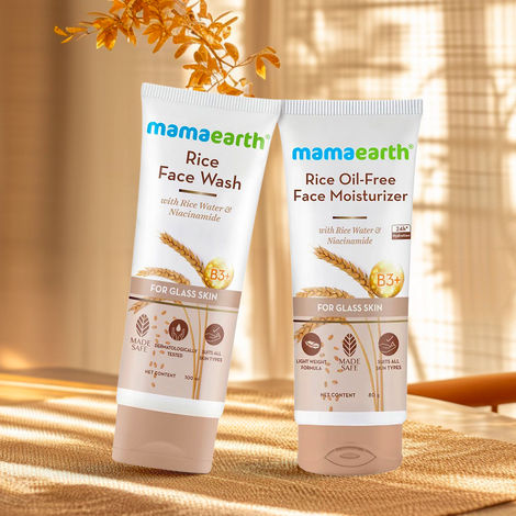 Buy Mamaearth Rice Water Duo 1: Rice Face Wash (100 ml) + Rice Oil-Free Face Moisturizer (80 gm)-Purplle