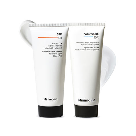 Buy Minimalist 10% Vitamin B5 Oil Free Moisturizer 50 gm + Minimalist SPF 50 Sunscreen with niacinamide 50 gm-Purplle