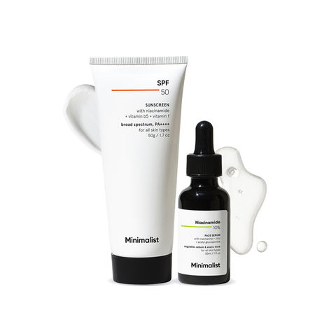 Buy Minimalist 10% Niacinamide face Serum 30 ml + Minimalist SPF 50 Sunscreen with niacinamide 50 gm-Purplle