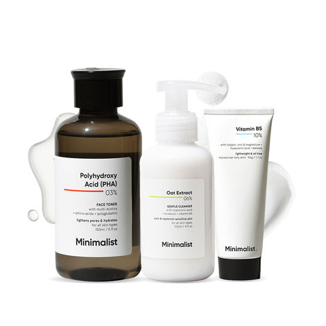 Buy Minimalist Oat Cleanser 120 ml + Toner 150 ml + Moisturizer 50 gm Routine combo-Purplle