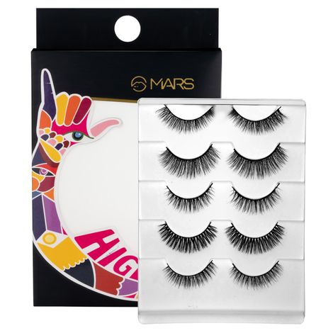 Buy MARS HIGHLASH False Eyelashes for Women Set of 5 | Natural Look for Regular Use | Reusable | Lightweight | Comfortable & Easy to Use | Invisible Band (01-Natural)-Purplle