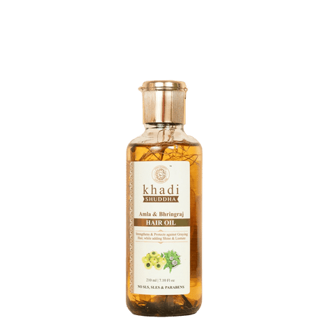 Buy Khadi Shuddha Amla & Bhringraj Hair Oil - No Sls Sles & Paraben 210 ml-Purplle