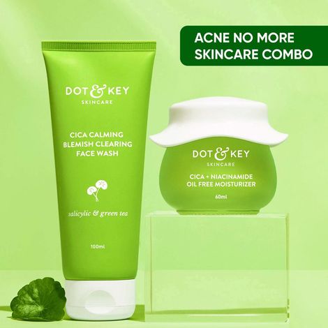 Buy Dot & Key CICA Acne Control Skin Care Combo - Moisturizer & Face Wash 160 gms-Purplle