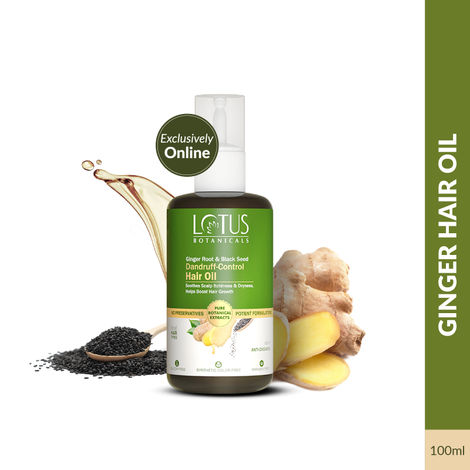 Buy Lotus Botanicals Ginger Root & Black Seed Dandruff-Control Hair Oil - 100 ml-Purplle