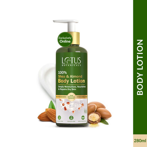 Buy Lotus Botanicals 100% Shea & Almond Body Lotion - 280 ml-Purplle