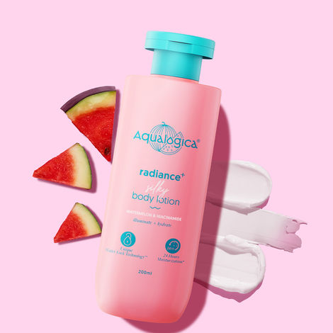 Buy Aqualogica Radiance+ Silky Body Lotion | Long Lasting Intensive deep 24H Moisturization | With Watermelon & Niacinamide | Non Greasy & Healthy Radiant Skin | Daily moisturiser for Dry and Rough Skin | For Men & Women (200 ml)-Purplle