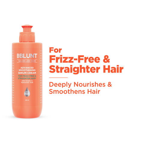 Buy Bblunt Advanced Smoothening Serum Cream with Keratin & Hyaluronic Acid - 200 ml Makes Hair Frizz-Free & Straight | Deeply Nourishes | Adds Spectacular Shine-Purplle