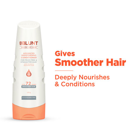 Buy Bblunt Advanced Smoothening Conditioner with Keratin & Hyaluronic Acid - 250 gm Makes Hair Frizz-Free & Straight | Deeply Nourishes | Adds Spectacular Shine-Purplle
