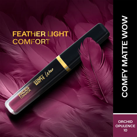 Buy FACES CANADA Comfy Matte Wow Liquid Lipstick - Orchid Opulence 10, 3.8 ml | One Swipe Application | Highly Pigmented | Comfortable Wear | Glides Smoothly | Long Lasting | Transferproof-Purplle