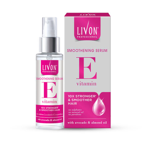 Buy Livon Professional Smoothening Serum for Women & Men | For Smoother, Stronger & Frizz-Free Hair | With Vitamin E, Avocado & Almond Oil | No Paraben, Sulphate or Mineral Oil | All Hair Types | (100 ml)-Purplle