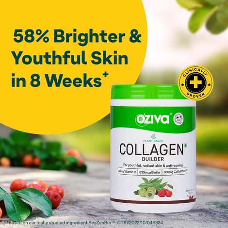 Buy OZiva Plant Based Collagen BuilderA forA Youthful, Radiant Skin & Anti-Ageing,A 250 gm-Purplle
