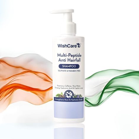 Buy WishCare Multi Peptide Anti Hairfall Shampoo - Rice Water, Rosemary, Capilia Longa, Hyaluronic Acid & Caffeine - 250 ml-Purplle