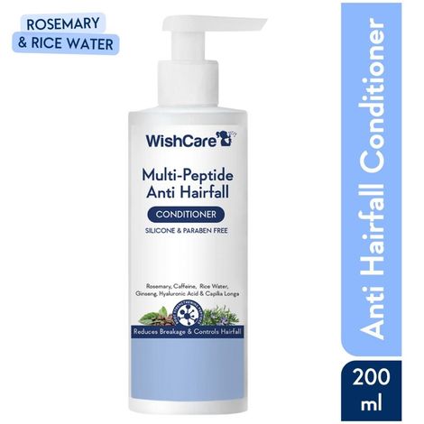 Buy WishCare Multi Peptide Anti Hairfall Conditioner - Rice Water, Rosemary, Capilia Longa, Hyaluronic Acid & Caffeine - 200 ml-Purplle