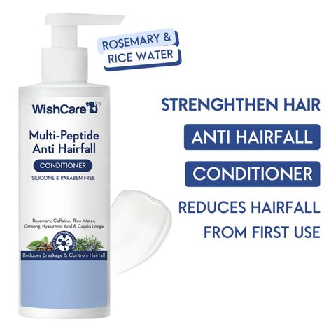 Buy WishCare Multi Peptide Anti Hairfall Conditioner - Rice Water, Rosemary, Capilia Longa, Hyaluronic Acid & Caffeine - 200 ml-Purplle