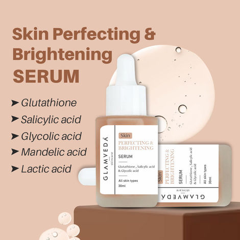 Glamveda Glutathione Skin Perfecting Face Serum with 2% ww Glycolic acid, 1% ww Salicylic acid for Glowing Skin | Brightening and Lightening Serum | For Men and Women 30ml Glamveda Glutathione Skin Perfecting Face Serum with 2% ww Glycolic acid, 1% ww Salicylic acid for Glowing Skin | Brightening and Lightening Serum | For Men and Women 30ml