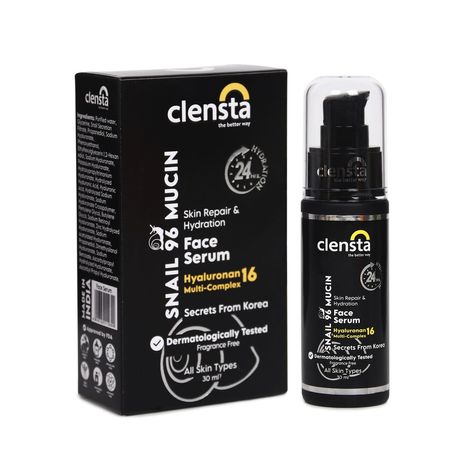 Buy Clensta Snail 96 Mucin Skin Repair Face Serum with 24 Hours Hydration | Korean Skincare | 96% Active Snail Secretion Filtrate | For Skin Repair & Hydration | For Women & Men All Skin Types | 30 ml-Purplle