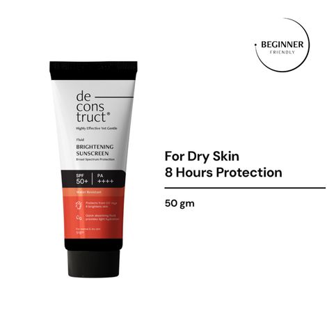 Buy Deconstruct Fluid Sunscreen SPF 50+ & PA++++ For Brightening Effect, Prevents Tanning, For Dry Skin (50 gm)-Purplle