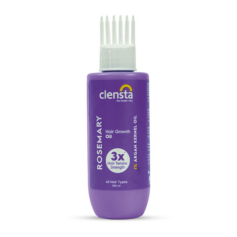Buy Clensta Rosemary Hair Growth Oil With Argan Oil & Vitamin E For Reducing Hair Fall, Strengthens Hair & Breakage | All Hair Types | For Men & Women | Fragrance Free, 150 ml-Purplle