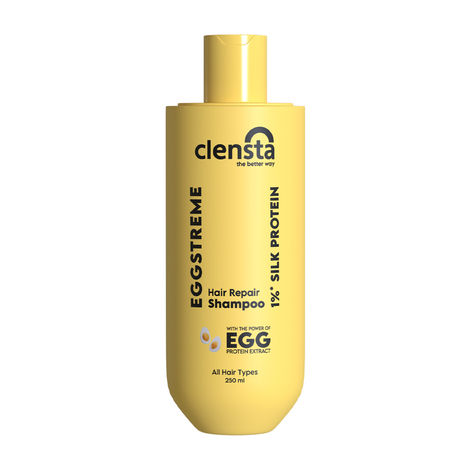 Buy Clensta Eggstreme Hair Repair Shampoo With Egg Protein, Biotin & Hydrolysed Silk Protein | Promotes Strengthening & Repair for Damaged Hair | Sulfate & Paraben Free | For Men & Women - 250 ml-Purplle
