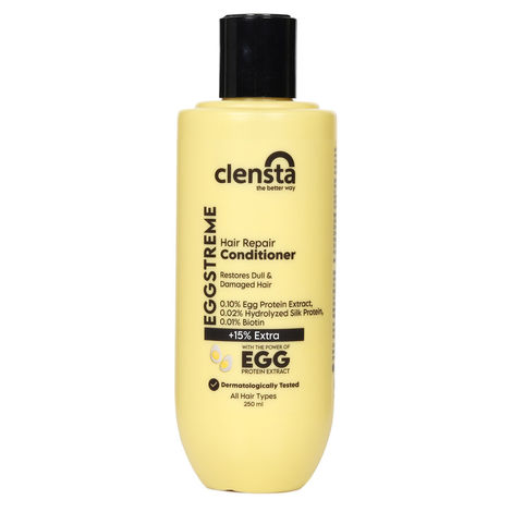 Buy Clensta Eggstreme Hair Conditioner With Biotin, Egg protein & Hydrolysed Silk Protein | For Deep Norurishment, Frizzy-Free Hair, reduces hair breakage | Sulphate & Paraben Free | Men & Women 250 ml-Purplle