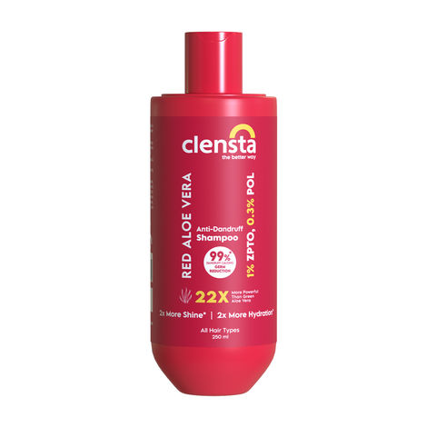 Buy Clensta Red Aloe Vera Anti-Dandruff Shampoo With Zpto & Red Aloe Vera For Reduces Dandruff, Itching And Irritation Daily Use |All Hair Types | Men & Women | Sulfate & Paraben Free 250 ml-Purplle