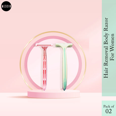 Buy MeSkin Hair Removal Razor for Women - 02 Razors for Arms, Legs and Bikini Line - 2 Blades In Shaving Women Razor-Purplle