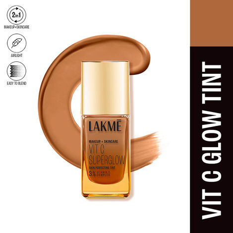 Buy Lakme Makeup+Skincare VitC Superglow Skin Perfecting Tint Cool Walnut C380 25 ml-Purplle
