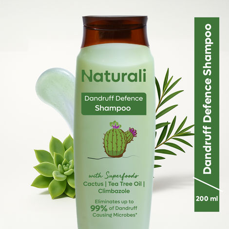 Buy Naturali Dandruff Defence Shampoo with Tea Tree Oil & Cactus Extracts | Prevents Dandruff | Paraben and Sulphate Free Shampoo | Anti Dandruff Shampoo | 200ml-Purplle