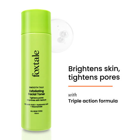 Buy Foxtale Smooth Talk Exfoliating Facial Toner 5% Lactic Acid + Hyaluronic Acid + Niacinamide (150 ml)-Purplle