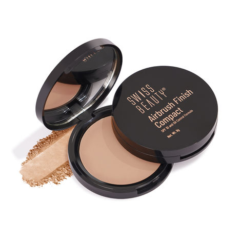 Buy Swiss Beauty Airbrush Finish Compact with SPF 10 | AM-PM of Oil-Control |Matte Finish |For All Skin Types|6-Hazel - 9 gm-Purplle