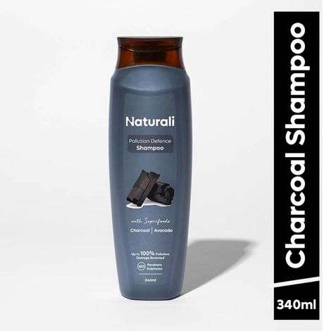 Buy Naturali Pollution Defence Shampoo with Charcoal & Avocado | Prevents Pollution Damage | Paraben and Sulphate Free Shampoo | Clarifying Shampoo 340ml-Purplle