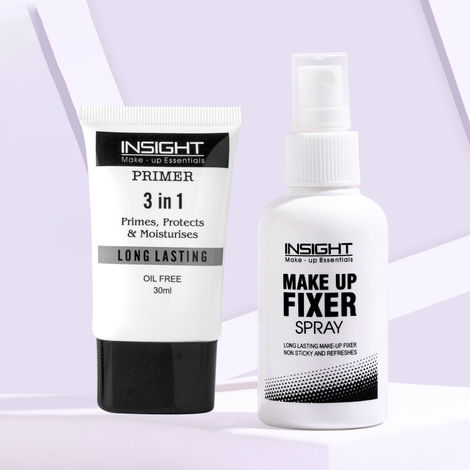 Buy Insight Cosmetics Makeup Fixer Spray 75 ml + 3 In 1 Long Lasting Primer (30 ml)-Purplle