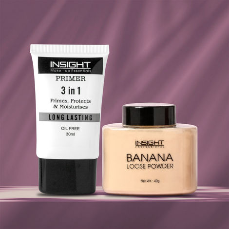 Buy Insight Cosmetics Seal it all Kit: Banana Loose Powder, 40g + 3 In 1 Long Lasting Primer (30 ml)-Purplle