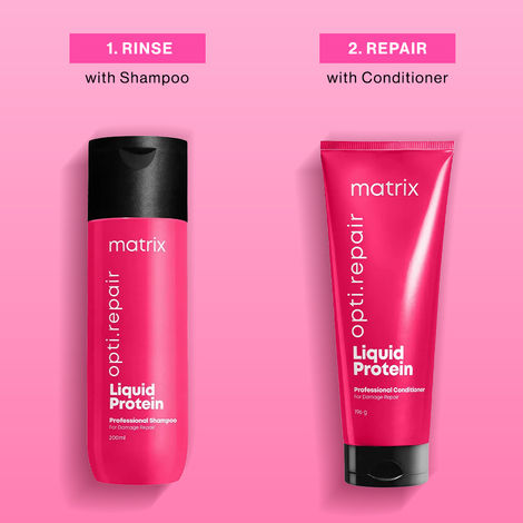 Buy Matrix Opti.Repair Shampoo + Conditioner | With Liquid Protein | For Damaged Hair (200 ml + 98 gm)-Purplle