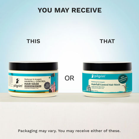 Buy Pilgrim Redensyl & Anagain Hairfall Control Hair Mask 200 gm, with Korean Black Rice, Helps Strengthens Hair, Prevent Breakage & Smoothens Hair-Purplle