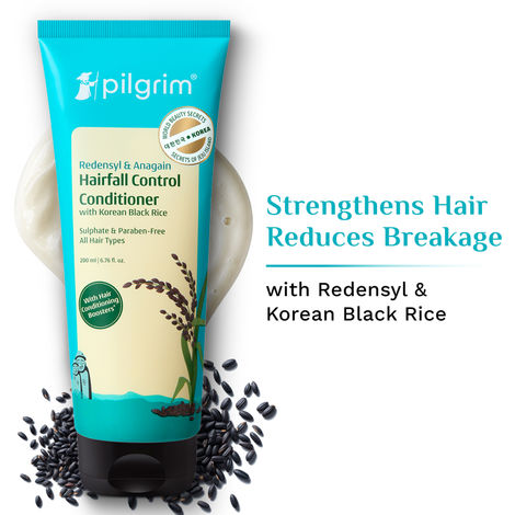 Buy Pilgrim Redensyl & Anagain Hairfall Control Conditioner, 200 ml with Korean Black Rice, Prevents Hair Thinning, Hair Loss & boosts Hair Growth & Thickness-Purplle