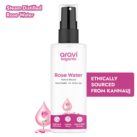 Buy Aravi Organic Rose Water| Gulab Jal | For Soothing Any Skin Inflammations, Hydrating Your Skin, Cleansing Your Pores & Soothing Redness Of Skin | Natural & Organic Ingredients (150 Ml)-Purplle