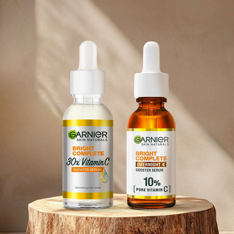 Buy Garnier 30X Vitamin C Day + 10% Vitamin C Night Serum Combo - Wake Up to 73% Brighter Skin (30+30 ml)-Purplle