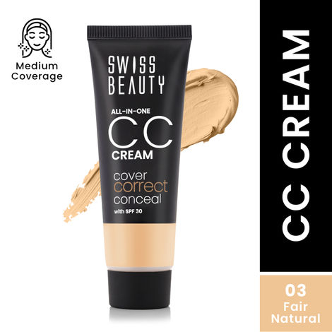 Buy Swiss Beauty All-In-One CC Cream Cover Correct & Conceal with SPF 30 03-Fair Natural (25 gm)-Purplle