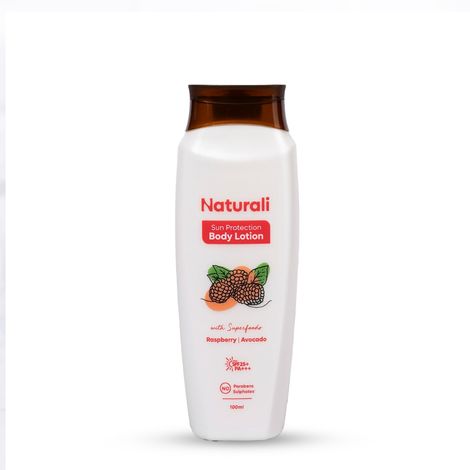 Buy Naturali Sun Protection Sunscreen Body Lotion | SPF 25 PA+++ UVA/UVB Protection | Nourishing & Moisturising | Lightweight | Non-sticky | Non-greasy | Avocado & Raspberry Body Lotion | 100ml-Purplle