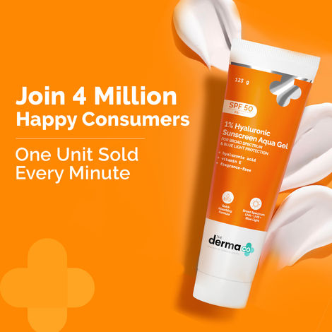 Buy The Derma Co. 1% Hyaluronic Sunscreen SPF 50 Aqua Gel, PA++++, Lightweight, No white-cast for Broad Spectrum & Blue Light Protection for Oily, Dry, Acne-prone Skin - (125 gm)-Purplle
